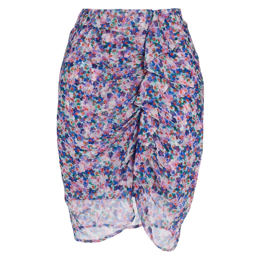 Veronica Beard Spencer Ruffle Silk Skirt